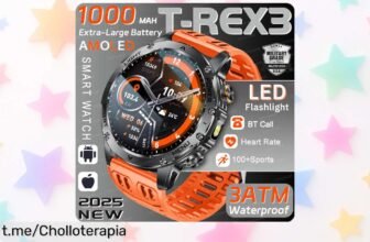 Impresionante reloj inteligente TRex 3 para hombres a un precio de locura, resistencia IP69K y más de 100 deportes te esperan. ¡No pierdas esta oportunidad brillante ya!