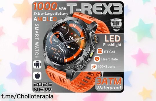 Impresionante reloj inteligente TRex 3 para hombres a un precio de locura, resistencia IP69K y más de 100 deportes te esperan. ¡No pierdas esta oportunidad brillante ya!