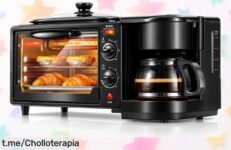 Impulsa tus mañanas con la increíble máquina de desayuno 3 en 1 Don Feliz: ¡prepara café, hornea y plancha todo a la vez! Un ofertón para un comienzo lleno de energía.