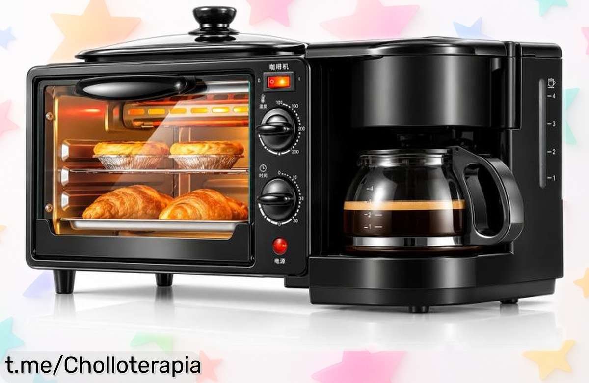 Impulsa tus mañanas con la increíble máquina de desayuno 3 en 1 Don Feliz: ¡prepara café, hornea y plancha todo a la vez! Un ofertón para un comienzo lleno de energía.