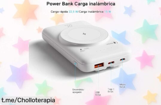 Increíble batería externa de 10000 mAh con carga rápida y sin cables: asegúrate de que tu móvil nunca se queda a medias, no te lo pierdas ¡ofertón!