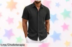 Increíble camisa de manga corta COOFANDY 100% algodón, ¡rebajada a un precio loco! Luzca fresco y con estilo en cada ocasión. La moda que nunca fue tan asequible para ti.