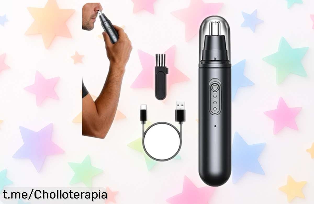 Increíble cortadora de pelo para nariz recargable, ¡dile adiós a los pelos molestos y saluda a tu mejor versión! No te lo pierdas.