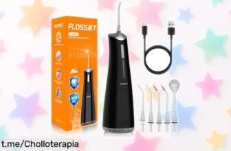 Increíble irrigador dental FlossJet portátil con 4 modos, ¡ahora a un ofertón que no te puedes perder para una sonrisa fresca y brillante!