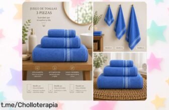 Increíble juego de toallas 100% algodón, suaves y absorbentes a un precio tirado: ¡aprovéchate antes de que desaparezcan!