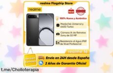 Increíble móvil Realme 16 5G con batería de 6550mAh a precio de escándalo, carga rapidísima y chollo limitado que te hará vivir conectado sin parar. ¡No pierdas esta oportunidad!