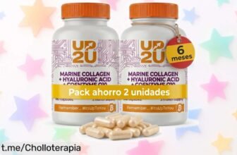 Increíble pack de 2 frascos de colágeno marino con ácido hialurónico y más, ¡oferta a precio escándalo para sentirte bien por dentro y brillar por fuera!