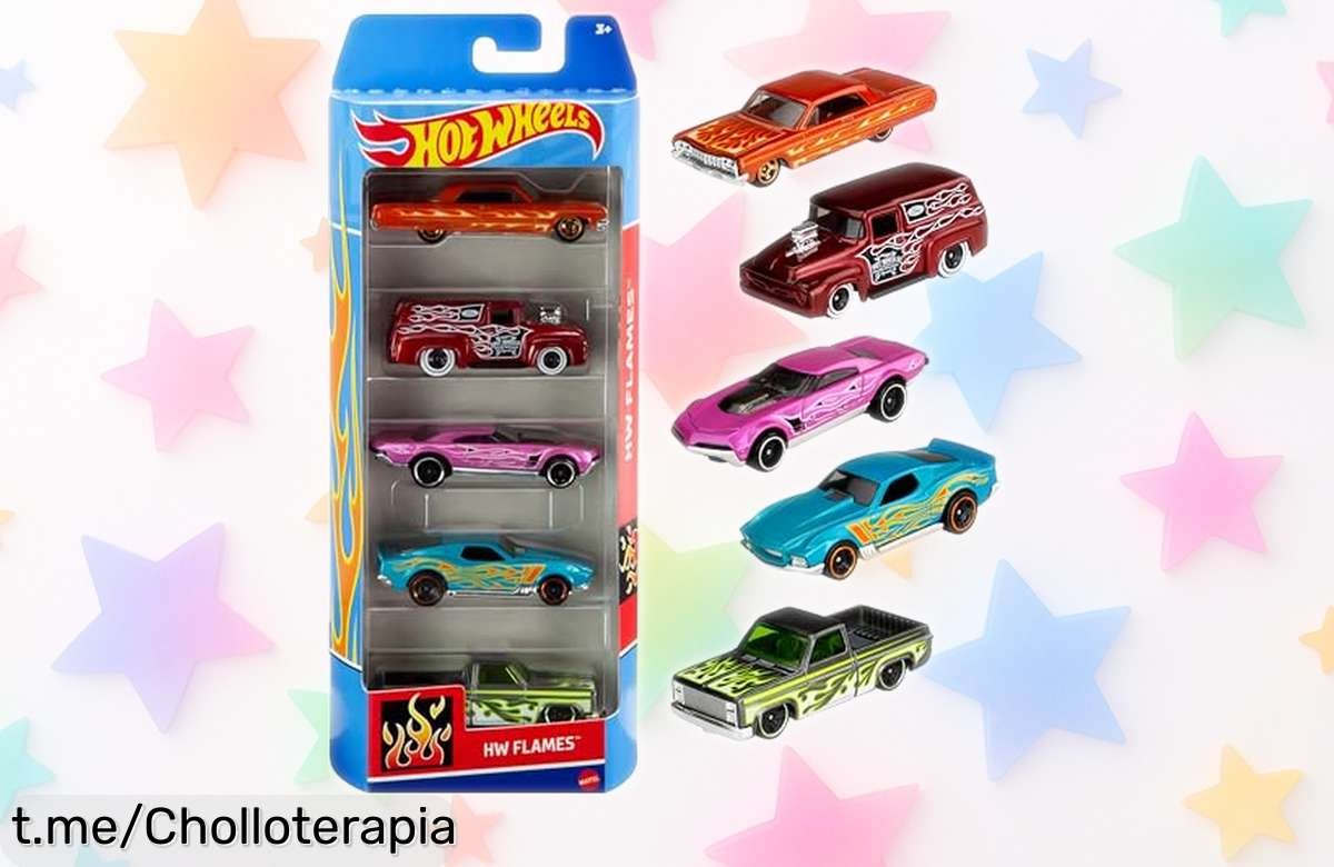Increíble pack de 5 coches Hot Wheels a escala, ¡solo para los más peques! Una colección que hará volar su imaginación mientras juega y ahorra con este súper chollo.