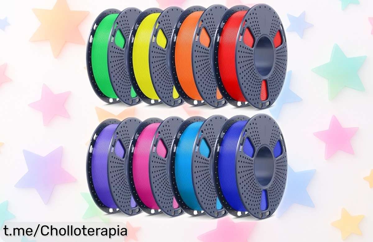Increíble pack de 8 rollos de filamento PLA+ SUNLU a un precio reventado que hará volar tu creatividad en impresiones 3D, no te lo puedes perder.