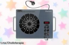 Increíble placa vitrocerámica portátil con temporizador y 2000W de potencia, ¡descuentazo que no se repite! Cocina rápido donde quieras y lleva tus platos a otro nivel.