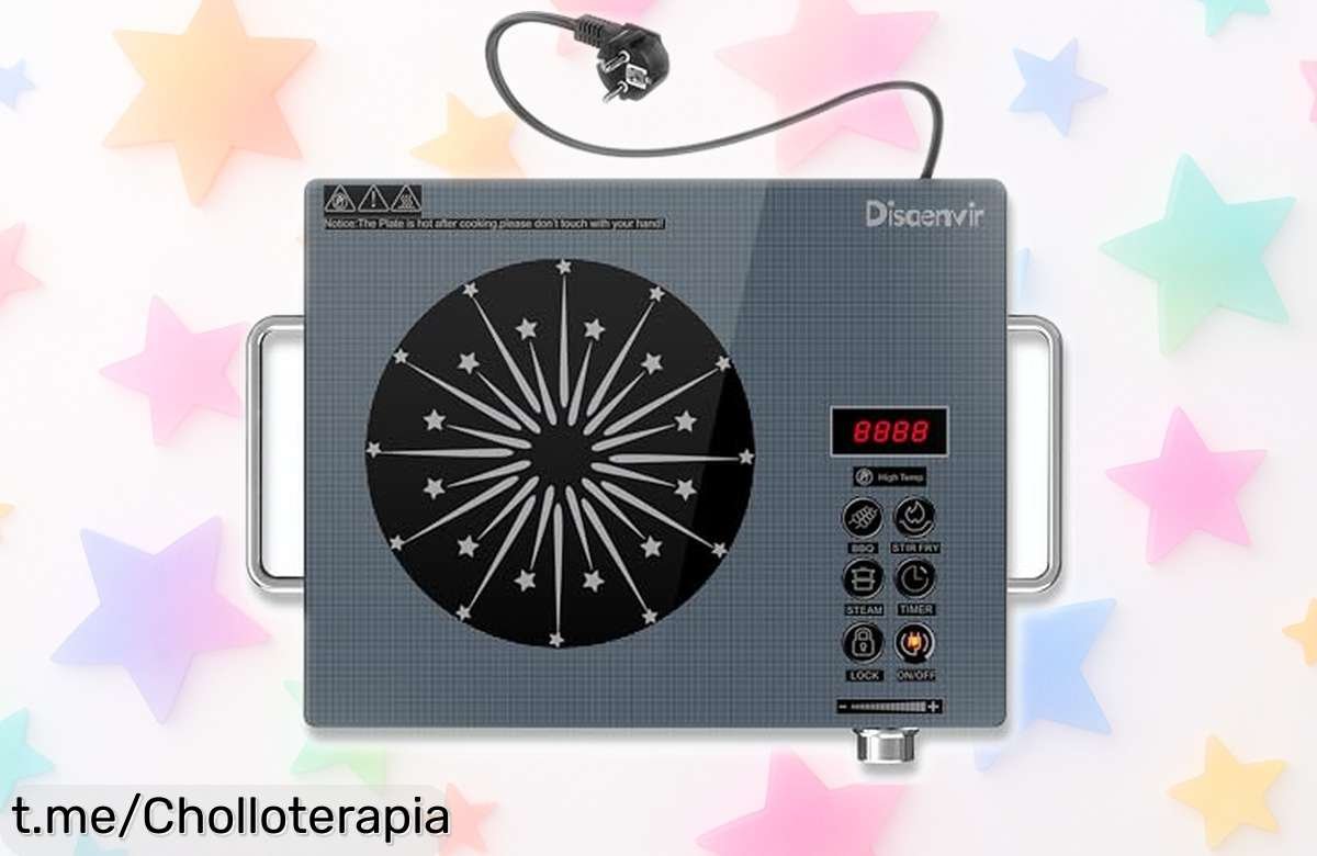 Increíble placa vitrocerámica portátil con temporizador y 2000W de potencia, ¡descuentazo que no se repite! Cocina rápido donde quieras y lleva tus platos a otro nivel.