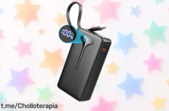 Increíble power bank portátil de 10000 mAh con carga rápida, ¡recarga tu móvil al 60% en solo media hora! No te pierdas este precio de escándalo y mantente conectado ahora mismo.