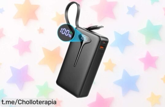 Increíble power bank portátil de 10000 mAh con carga rápida, ¡recarga tu móvil al 60% en solo media hora! No te pierdas este precio de escándalo y mantente conectado ahora mismo.