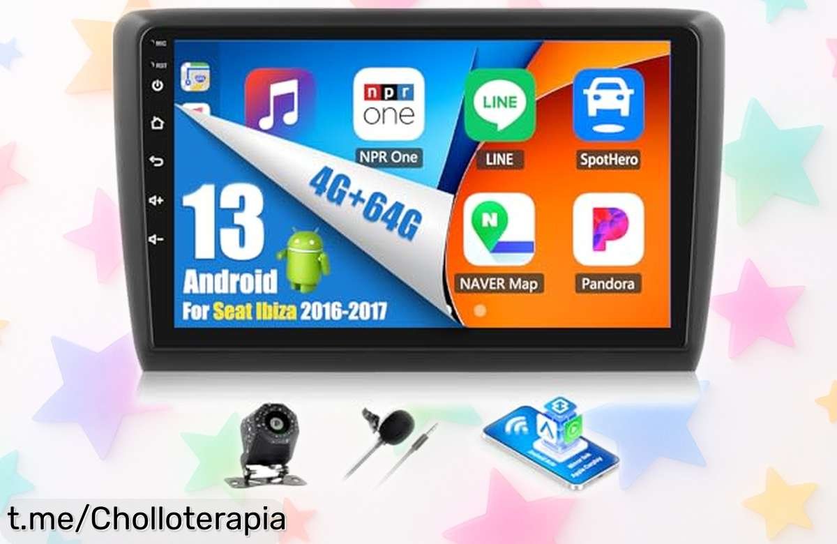 Increíble radio Android 13 para Seat Ibiza 2016-2017, pantalla de 9” y CarPlay a un precio loco: ¡da el salto tecnológico que tu coche necesita ya!