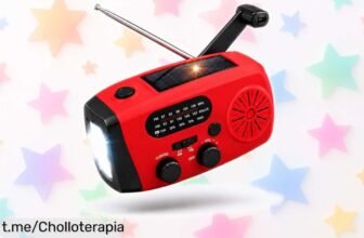 Increíble radio portátil recargable con manivela y carga solar para emergencias, ¡un ofertón que te mantendrá conectado en cualquier lugar! No dejes pasar esta oportunidad.