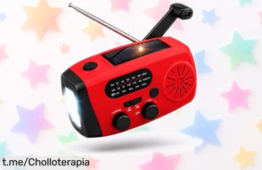 Increíble radio portátil recargable con manivela y carga solar para emergencias, ¡un ofertón que te mantendrá conectado en cualquier lugar! No dejes pasar esta oportunidad.