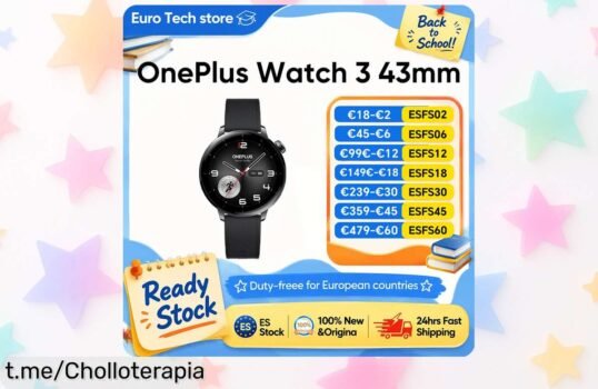 Increíble reloj inteligente OnePlus Watch 3 con batería de 5 días y GPS a un precio loco que cuida tu salud; ¡aprovéchalo antes de que se agote!