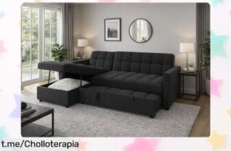 Increíble sofá cama chaise longue Kris de 210 cm, diseño elegante y funcional, ¡aprovecha este precio de escándalo y transforma tu hogar en un lugar acogedor ya!