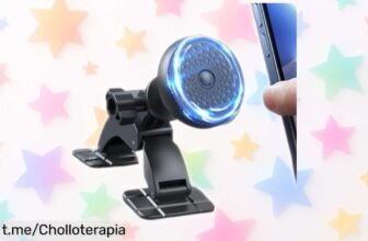 Increíble soporte para móvil UGREEN LP290: ajuste esférico que gira 360 grados y se adhiere firme al salpicadero. Aprovecha este precio de escándalo antes de que se acabe.