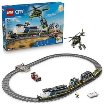 Increíble tren de policía teledirigido LEGO City con helicóptero y 6 minifiguras: ¡diversión asegurada a un precio regalado por tiempo limitado!