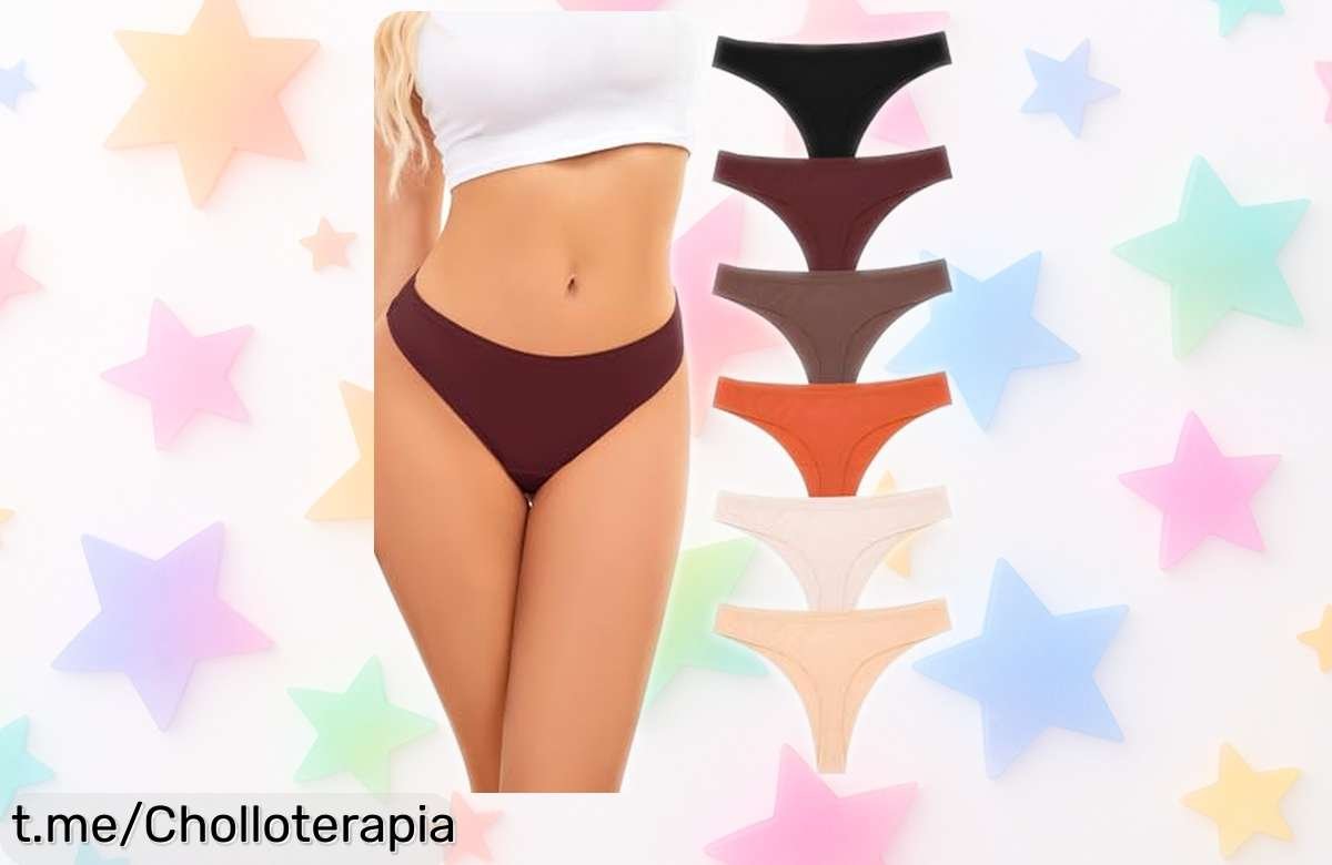 Increíbles tangas sin costuras ANSUKOO en pack de 6, ¡rebajadas a un precio que te dejará boquiabierta! No esperes más para sentirte espectacular y cómoda cada día.