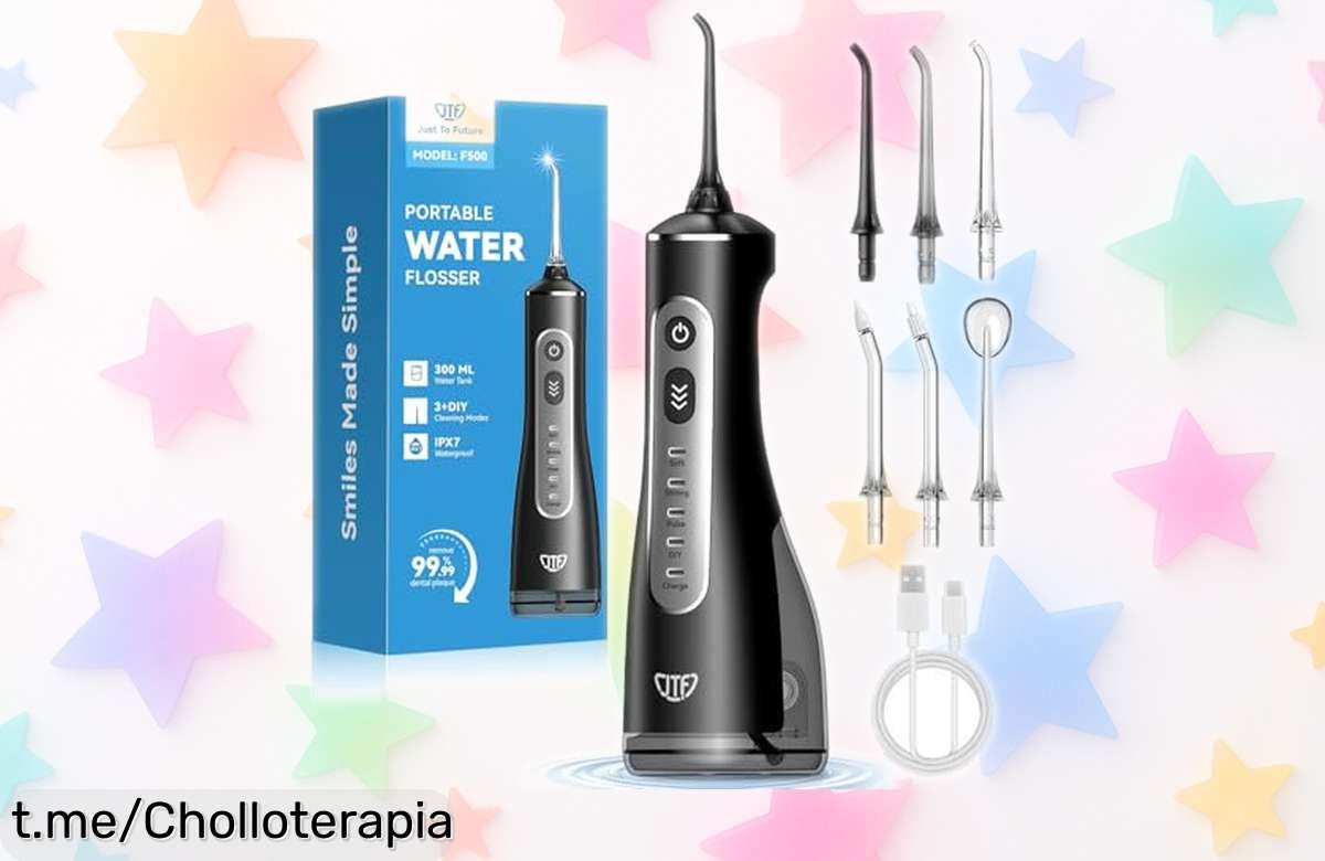 Irrigador bucal eléctrico JTF 300ML a precio de ganga: cuida tus dientes y encías en casa con este super chollo portátil, ¡no pierdas la ocasión de sonreír con confianza!