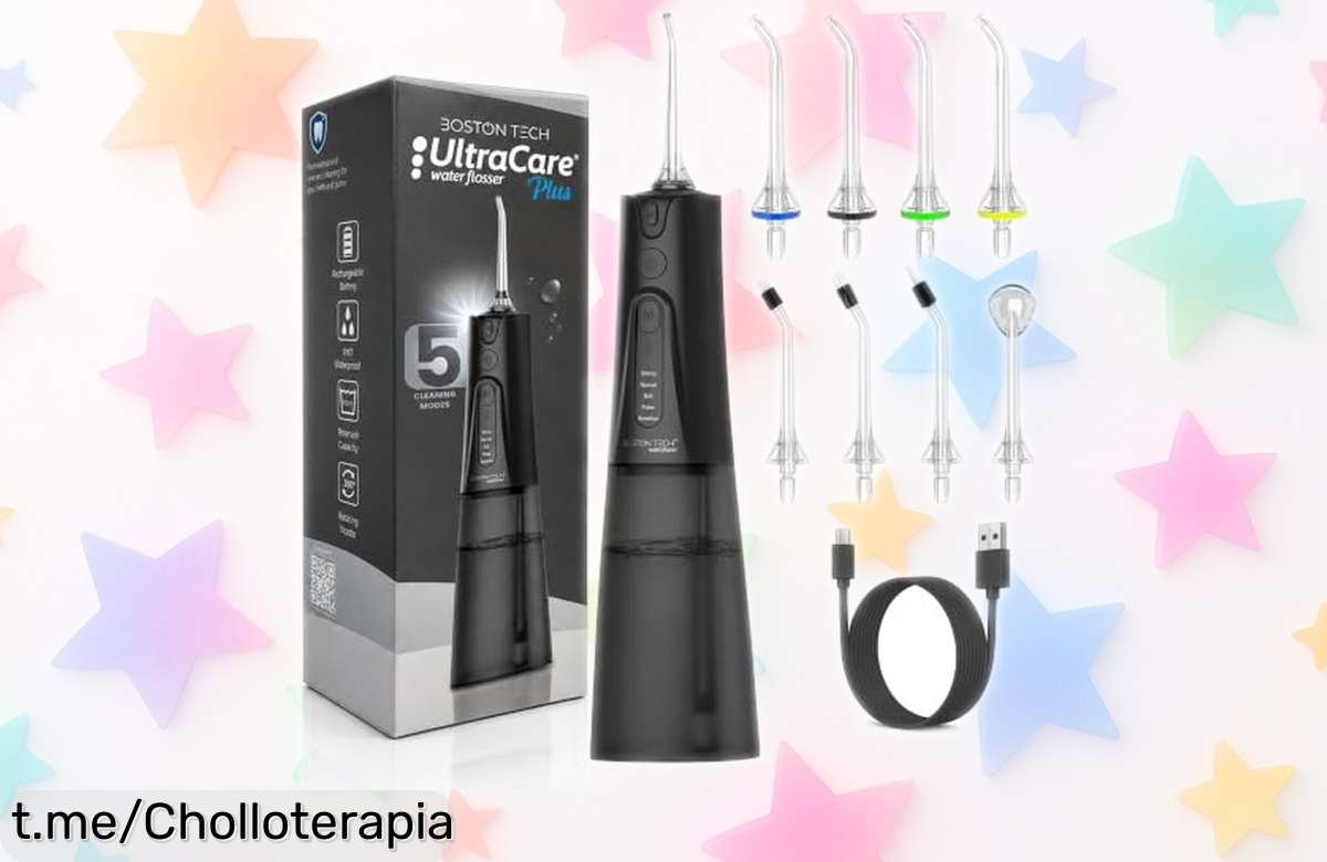 Irrigador dental portátil Aquapik UltraCare Plus con 8 boquillas y 5 modos, ¡rebajado a un precio loco para que tu sonrisa brille cada día!
