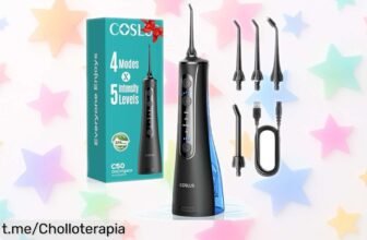 Irrigador dental portátil COSLUS con 4 modos y precio de risa: ¡Cuidado bucal increíble para que tus sonrisas brillen ahora mismo!