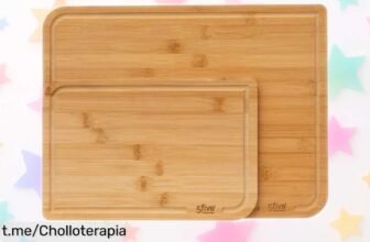 Juego de 2 tablas de cortar de bambú 5five a precio loco: perfectas para cualquier corte y una oferta que hará brillar tu cocina ¡No te lo pierdas!