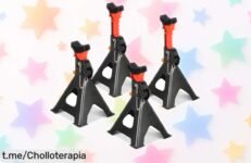 Juego de 4 gatos de apoyo para coche que aguanta hasta 3 toneladas, ideal para levantar tu auto con total seguridad. ¡No pierdas esta oportunidad única y mantén la tranquilidad!