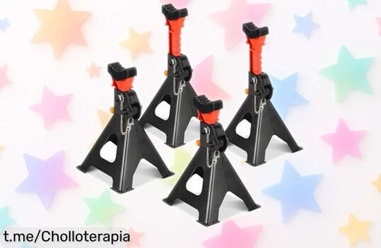 Juego de 4 gatos de apoyo para coche que aguanta hasta 3 toneladas, ideal para levantar tu auto con total seguridad. ¡No pierdas esta oportunidad única y mantén la tranquilidad!