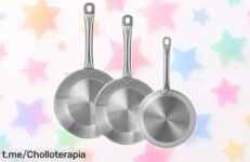 Juego de 4 sartenes Wellhome en acero inoxidable: ¡cocina como un chef con este super chollo a precio loco que no puedes dejar escapar!