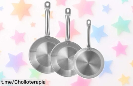 Juego de 4 sartenes Wellhome en acero inoxidable: ¡cocina como un chef con este super chollo a precio loco que no puedes dejar escapar!