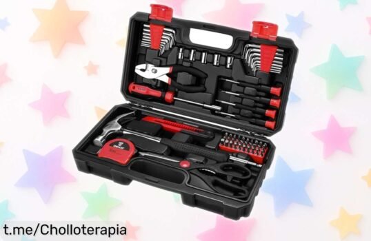 Juego de 62 herramientas manuales DEKOPRO en caja portátil a un precio loco que no puedes dejar pasar; ¡siempre listo para resolver cualquier emergencia!