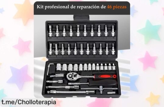 Juego de herramientas de 46 piezas para el coche, ¡rebajado a un precio que no te lo crees! Conviértete en el manitas del hogar y da ese toque especial a tus reparaciones.