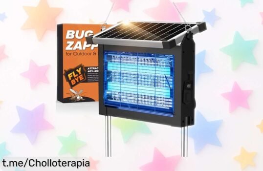 Lámpara antimosquitos portátil PRANITE, perfecta para tus escapadas: ¡batería de 12 horas y recarga solar! No te quedes sin ella, este ofertón es difícil de encontrar.