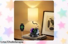 Lámpara de mesa regulable OUTON con USB y soporte para móvil, ¡ofertón de precio loco que transforma tu espacio en un instante!