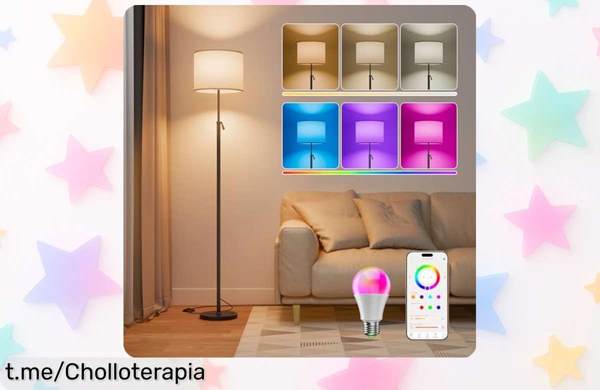 Lámpara de pie DUSKTEC con 16 millones de colores y ritmo musical bajo un precio increíble que hará vibrar tu hogar: ¡aprovecha este chollazo antes que se acabe!