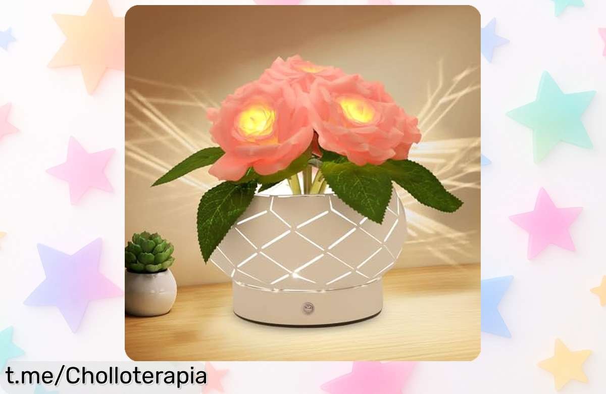 Lámpara de rosas JHXLAMP que cambia de color con solo tocarla, ¡ahora a un precio de ganga! Dale vida y romanticismo a tu hogar antes de que se acabe esta oferta.
