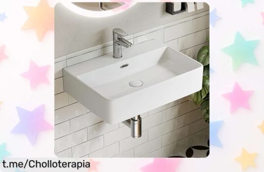 Lavabo Horow de cerámica elegante que combina con tu baño y se limpia en un santiamén; ¡aprovéchalo, porque este chollazo no durará mucho!