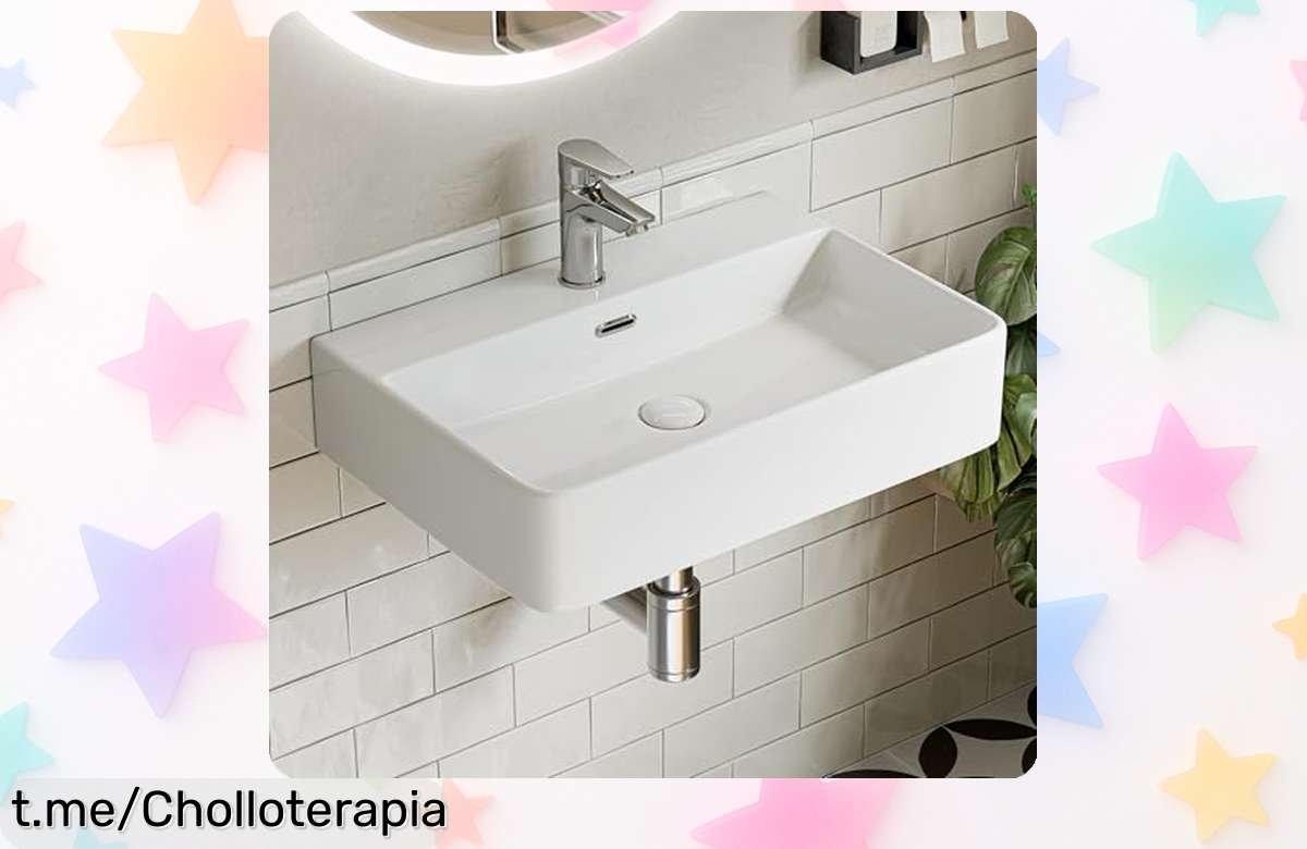 Lavabo Horow de cerámica elegante que combina con tu baño y se limpia en un santiamén; ¡aprovéchalo, porque este chollazo no durará mucho!