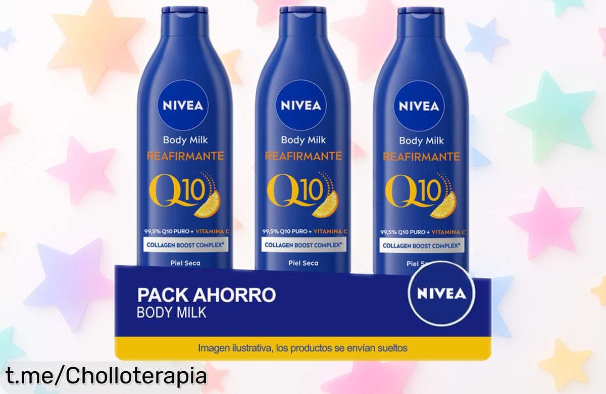 Leche corporal reafirmante NIVEA Q10 en pack de 3, cuida tu piel con un ofertón que no puedes dejar escapar, ¡hidratación intensa y firmeza garantizada!