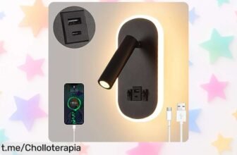 Luz de lectura KUKAK con USB y Type C, ¡ofertón! Disfruta de tus libros sin interrupciones y ahorra; no te quedes sin la tuya, ilumina tus lecturas hoy mismo.