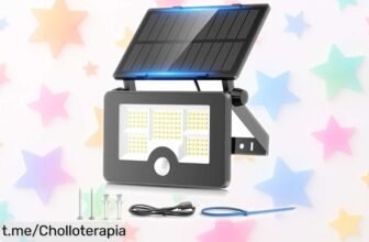 Luz solar exterior potente OHAYORI con sensor de movimiento que ilumina tu jardín por un precio rebajado: alegría y seguridad para tus noches, ¡no te quedes sin la tuya!