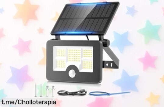 Luz solar exterior potente OHAYORI con sensor de movimiento que ilumina tu jardín por un precio rebajado: alegría y seguridad para tus noches, ¡no te quedes sin la tuya!