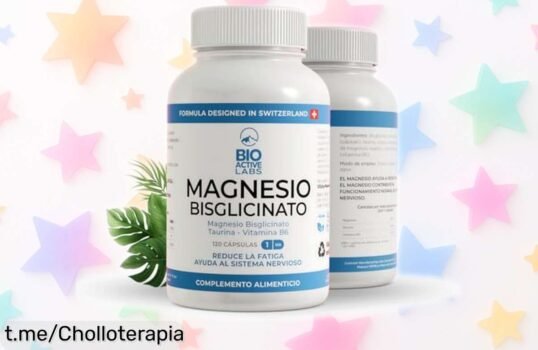 Magnesio Bisglicinato en 120 cápsulas para cargar pilas y dormir mejor, ¡chollazo con precio loco que no puedes dejar pasar! Relájate y levanta el ánimo rápido.