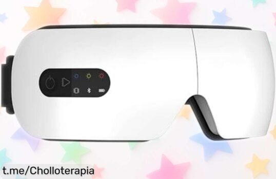 Masajeador de ojos con calor y música Bluetooth para desconectar del estrés digital, ¡no te lo pierdas a un precio irreal que hará que tus momentos sean mágicos!