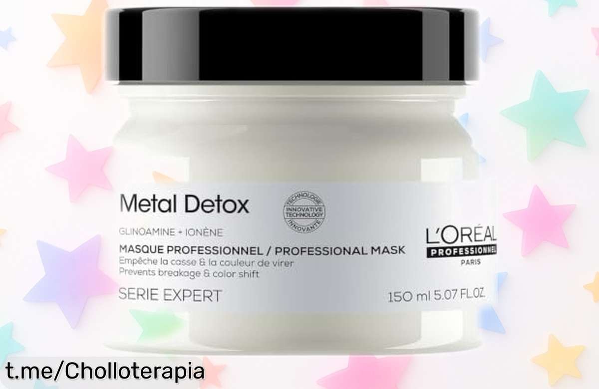 Mascarilla Metal Detox de L’Oréal para pelo dañado a un precio de ganga, ¡recupera tu color y brillo sin roturas! No te lo pierdas, hoy es el día perfecto para lucir radiante.
