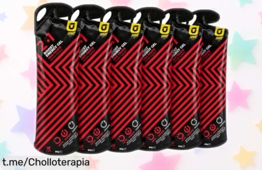 Maximiza tu entrenamiento con el pack de 6 geles energéticos que recargan tus fuerzas al instante, ¡precio loco y energía pura para cada esfuerzo!
