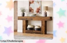 Mesa consola Tribesigns de 160 cm, el mueble rústico que necesitas para organizar tu salón a precio tiradísimo y darle ese toque único. ¡No esperes más y hazla tuya ya!
